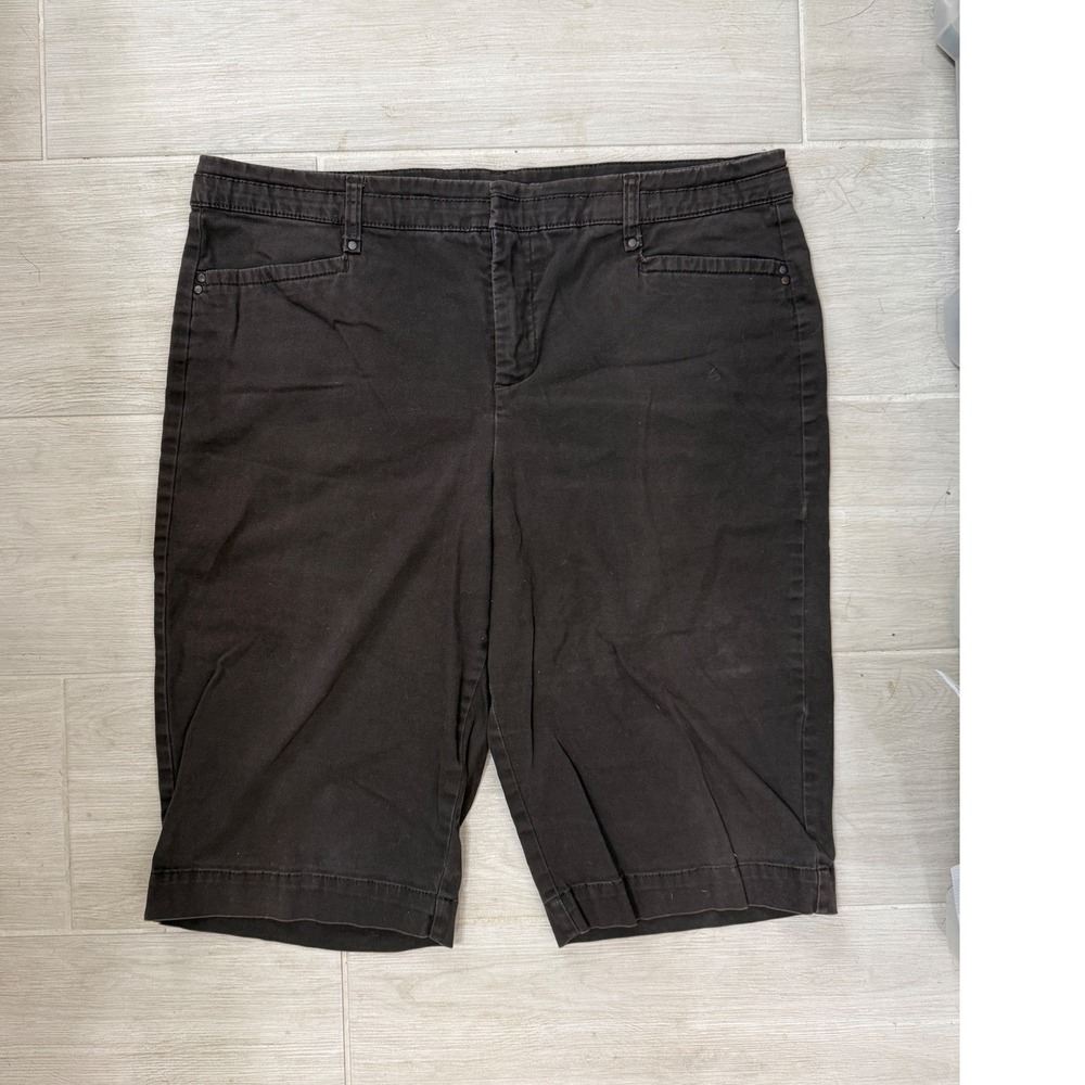 Style & Co Bermuda Shorts Womens 14 Brown Excellent Cotton Blend Mid Rise Casual - Picture 2 of 6